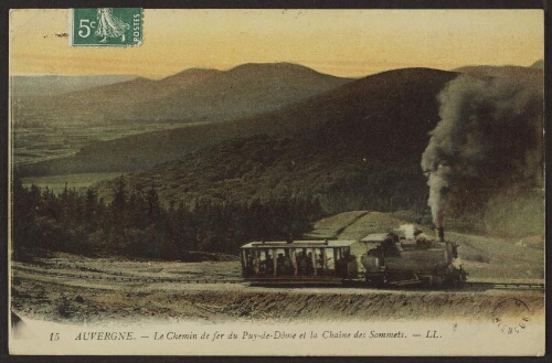 Auvergne. - Le chemin de fer du Puy-de-Dôme et la chaîne des sommets. - LL. 