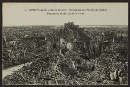 Lens (Pas-de-Calais) après la guerre - Panorama des ruines du Cantin. Panorama of the Cantin's ruins 