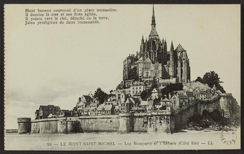 Le Mont-Saint-Michel - Les remparts et l'abbaye (côté est) - LL 