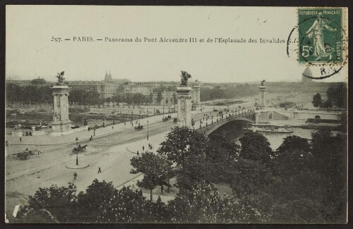 Paris. - Panorama du pont Alexandre III et de l'esplanade des Invalides. G. I. 