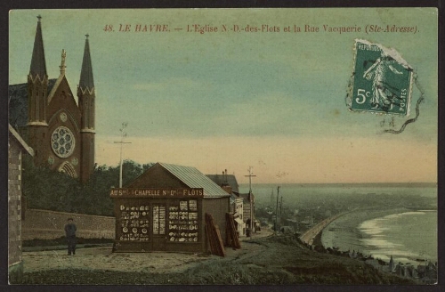 Le Havre. - L'église N.-D.-des-Flots et la rue Vacquerie (Ste-Adresse) 