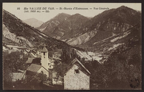 Haute Vallée du Var. - Saint-Martin d'Entraunes. - Vue générale (altitude 1055 mètres). - LL 