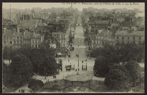 Le Havre - Panorama, pris de l'hôtel-de-ville et rue de Paris 