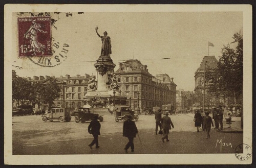 Les petits tableaux de Paris. La place de la République. Le monument de la République, par Morice 