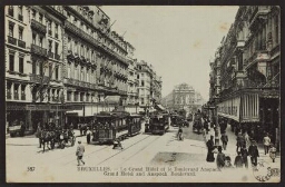 Bruxelles. - Le Grand Hôtel et le boulevard Anspach. Grand Hotel and Anspach boulevard 