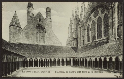 Le Mont-Saint-Michel - L'abbaye, le cloître côté nord de la basilique - LL 