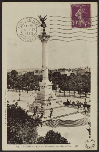 Bordeaux. - Le monument des Girondins. BR. 