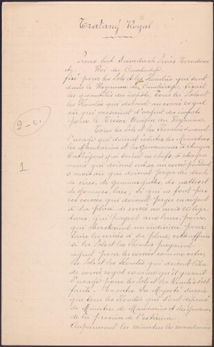 Esclavage. Divers relatifs au droit, à la linguistique, aux esclaves. 2. L’esclavage : sa suppression. Envoyé à M. Doumer le 21 mai 1897