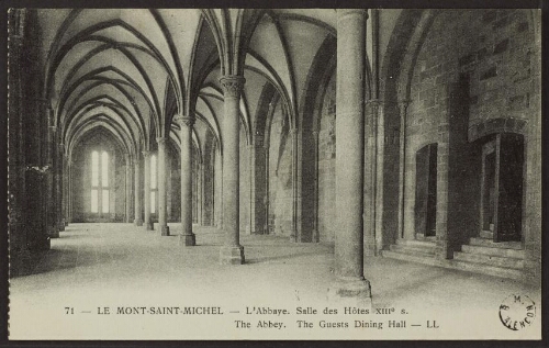 Le Mont-Saint-Michel - L'abbaye. Salle des hôtes XIIIe s. The abbey. The guests dining hall - LL 