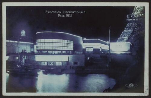 Exposition internationale Paris 1937. 117 Pavillon de la Belgique (vu de nuit) 
