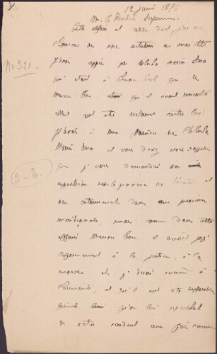 Esclavage. Divers relatifs au droit, à la linguistique, aux esclaves. 2. L’esclavage : sa suppression. Envoyé à M. Doumer le 21 mai 1897