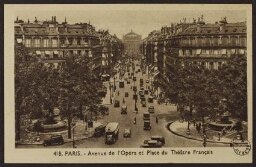 Paris. - Avenue de l'Opéra et place du théâtre français 