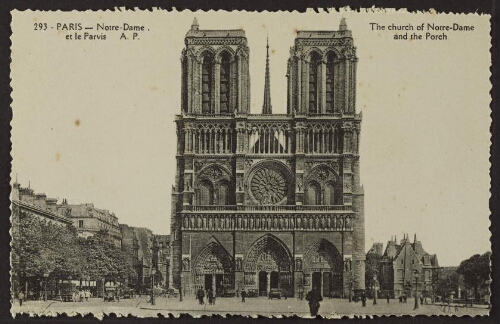 Paris - Notre-Dame. et le parvis A. P. The church of Notre-Dame and the porch 