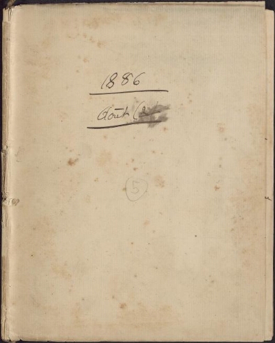Voyage au Cambodge 1886-1887. 5.  Cahier n°5 : « 1886 – Août (2) »