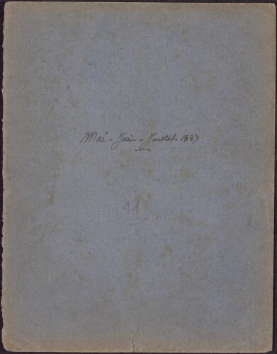 Voyage au Cambodge 1886-1887. 11. Cahier n°11 : « 1887 – Mai / Juin / Juillet »