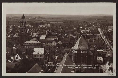 Aire-sur-la-Lys - Vue panoramique du côté ouest de la ville prise du haut de la tour Saint-Pierre 