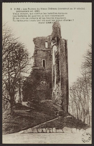 Vire - Les ruines du vieux château (construit au Xe siècle) (démantelé en 1630)