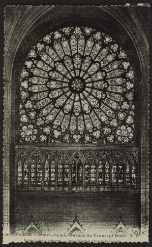 Paris. - Notre-Dame. - Rosace du transept nord. A. L. Notre-Dame cathedral. - Rose-window (North transept) 