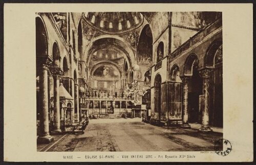 Venise - Eglise Saint-Marc - Vue intérieure - Art byzantin XIIe siècle 