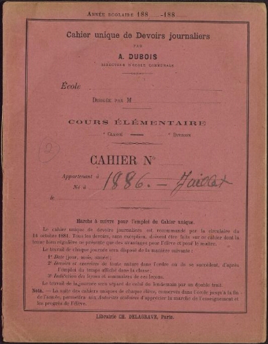 Voyage au Cambodge 1886-1887. 2 – Cahier n°2 : « 1886 – Juillet »